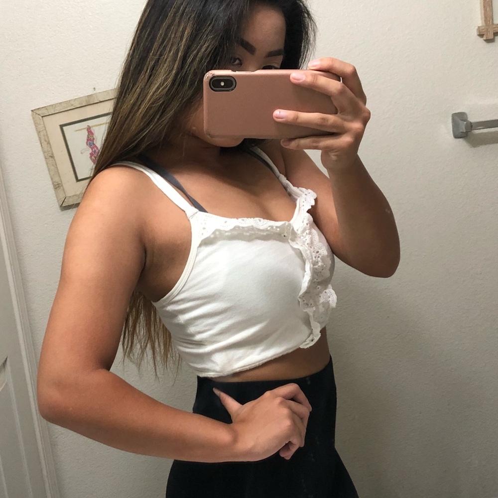 Holister White Crop Top